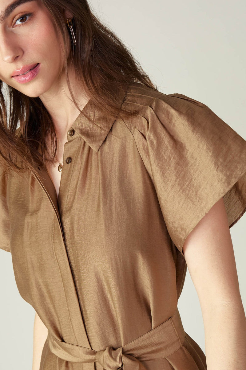 BUTTON-DOWN MIINI SHIRTS DRESS