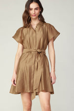 BUTTON-DOWN MIINI SHIRTS DRESS