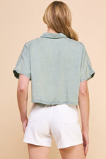 Washed Chambray Collared Dolman
