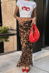 Leopard Print Maxi Skirt