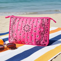 Bandana Quilted Cosmetic Pouch Bag