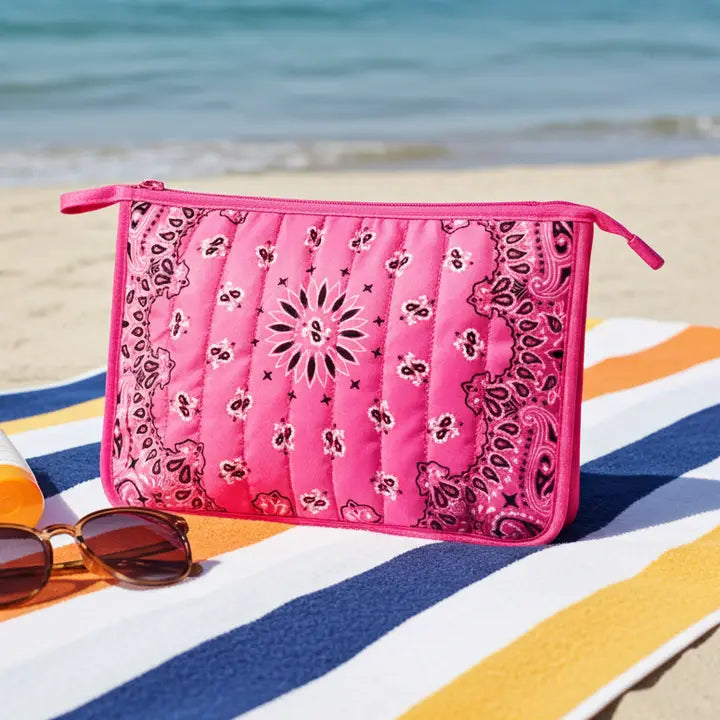Bandana Quilted Cosmetic Pouch Bag