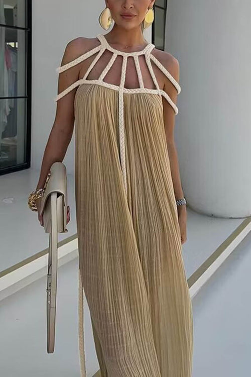 Pleated Detail Maxi Dress