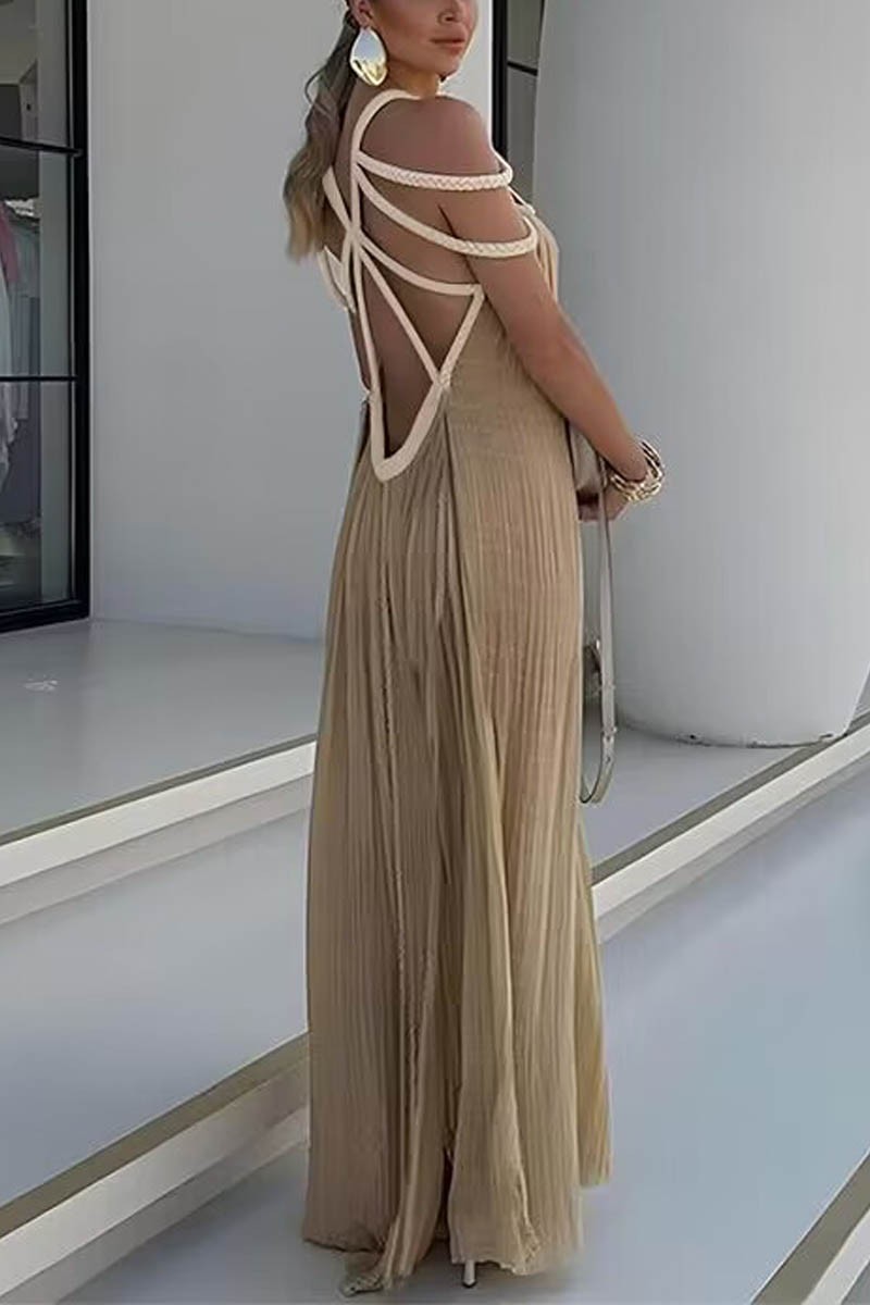 Pleated Detail Maxi Dress