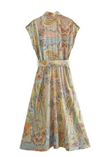 Paisley Belted Maxi Dress