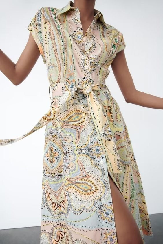 Paisley Belted Maxi Dress