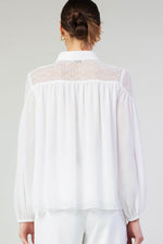 LACE DETAIL BUTTON-FRONT BLOUSE