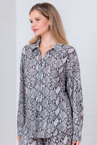 Leopard Sequence Oversized Blouse