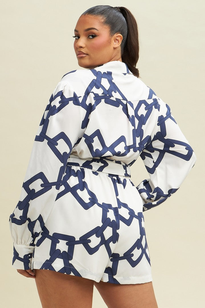 PLUS LINK UP TIE FRONT ROMPER