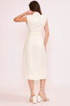 TWEED BELTED MIDI DRESS WITH GOLD BUTTONS