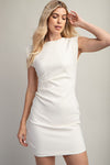 Ruched Fitted Dress White