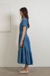 Tiered Denim Midi Dress