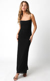Black Strappy Maxi Dress with Side Slit