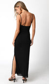Black Strappy Maxi Dress with Side Slit