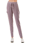 Mauve Ribbed Knit Utility Cargo Joggers