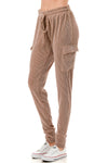 Nude Ribbed Knit Utility Cargo Joggers