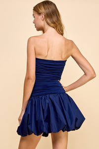 Strapless Ruched Mini Dress