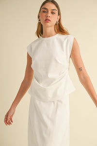 Elegant Draped Sleeveless Top