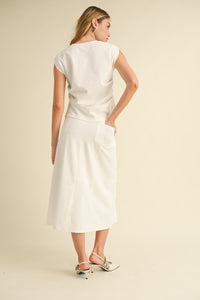 Elegant Draped Sleeveless Top