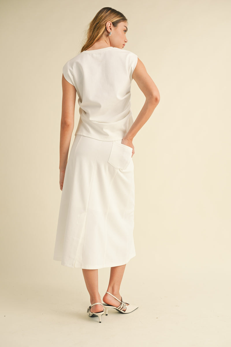 Elegant Draped Sleeveless Top