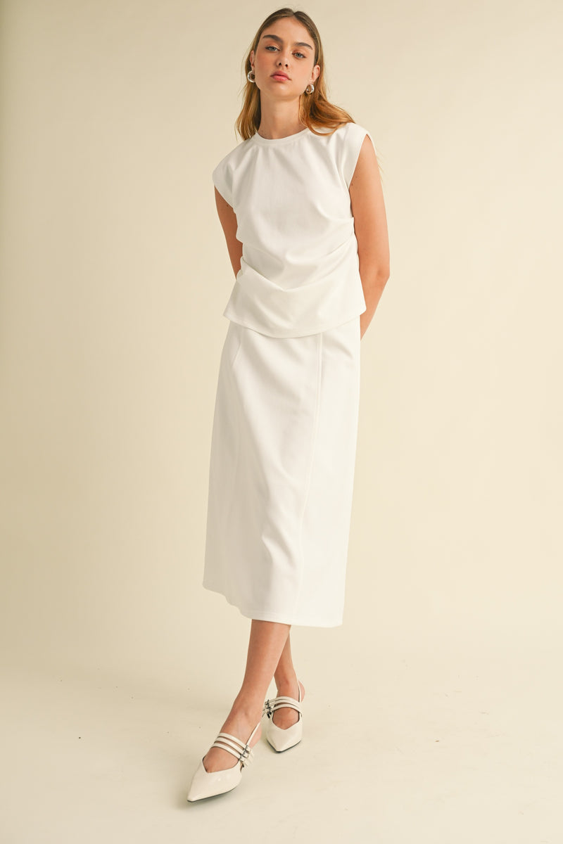 Elegant Draped Sleeveless Top