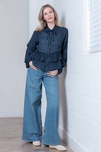 Bella Peplum Zip Up Jacket