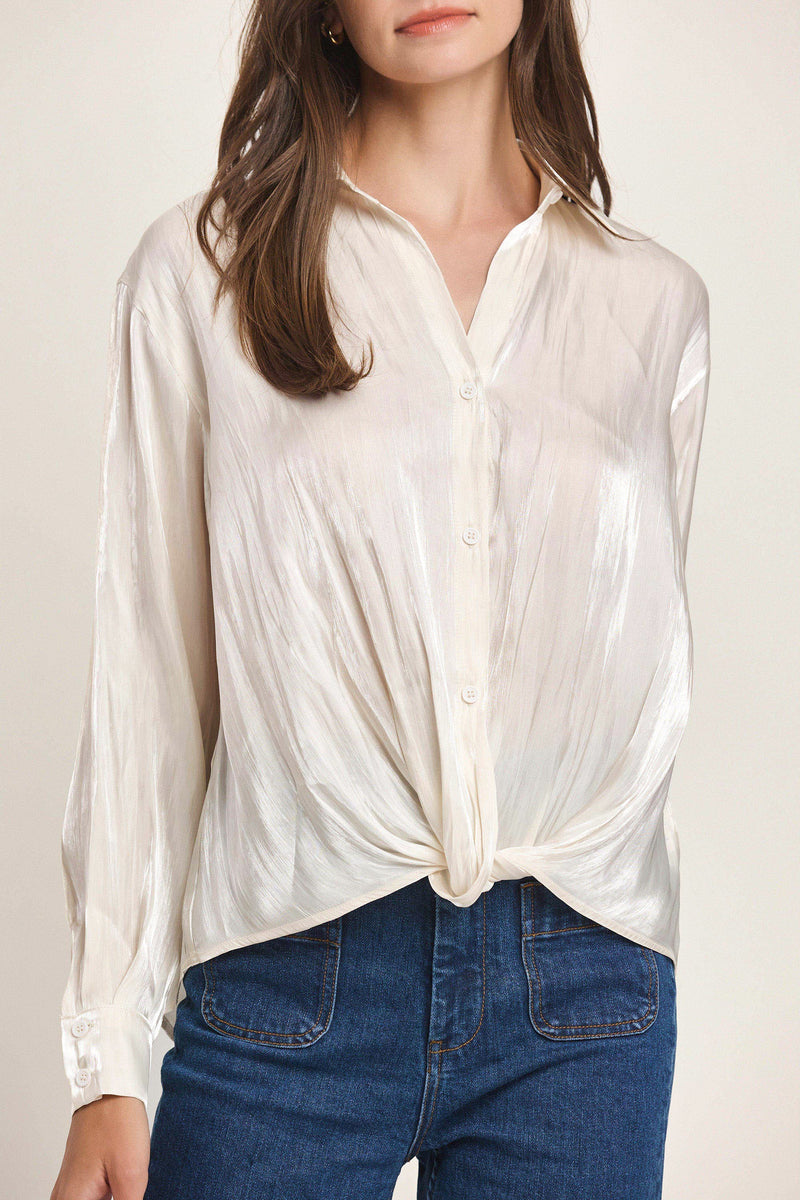 Twisted hem Satin Blouse