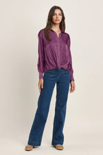 Twisted hem Satin Blouse