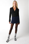 Sheer Black Button-Down Collared Bodysuit