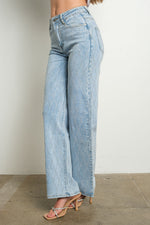 Diamond pattern rhinestone stretch denim pants