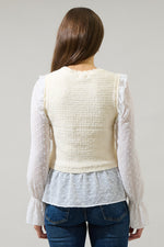 Ruffle Sweater Vest Top