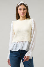 Ruffle Sweater Vest Top