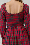 Plaid Smocked Mini Dress
