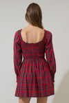 Plaid Smocked Mini Dress