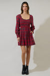 Plaid Smocked Mini Dress