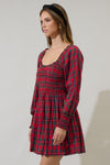 Plaid Smocked Mini Dress