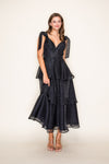 TIE STRAP SLEEVELESS TIRED MAXI DRESS