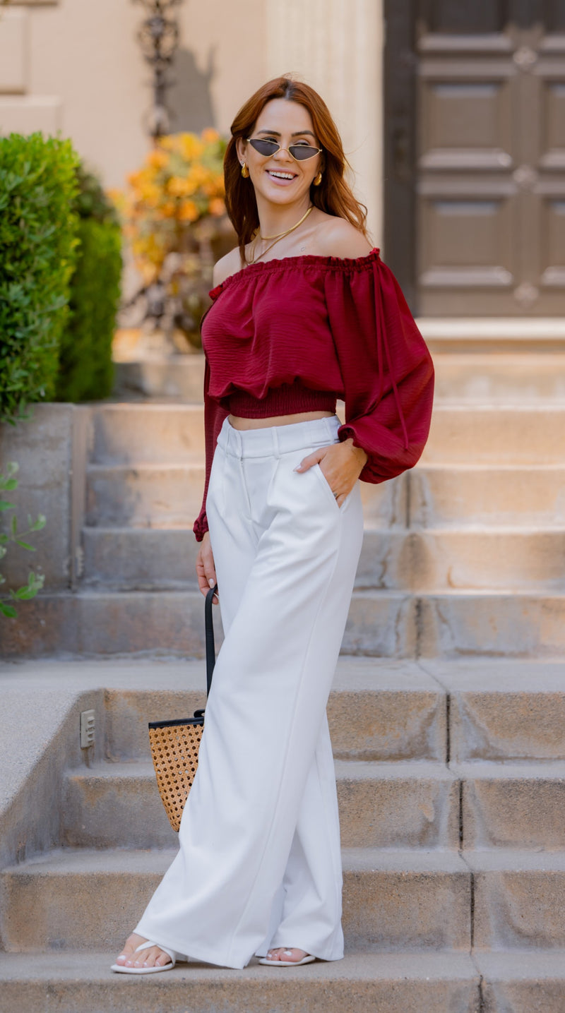 HIGH WAIST WIDE LEG PANTS