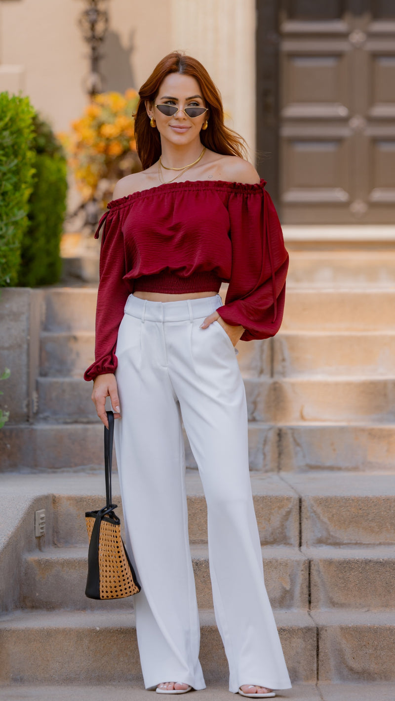 HIGH WAIST WIDE LEG PANTS