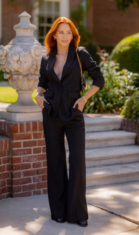 BLAZER SET AND WIDE LEG PANTS