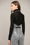 Gray Metallic Checkered Tailored Vest with Back Tie Detail