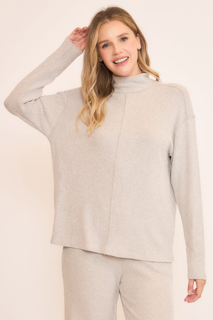 BRUSHED RIB TURTLENECK SWEATER