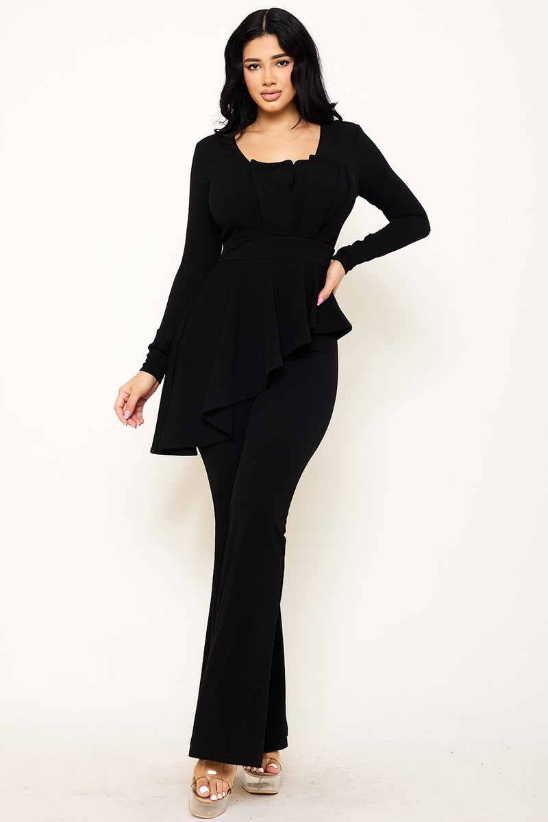 PEPLUM TOP JUMPSUIT