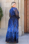 PLUS Print Chiffon Maxi Dress