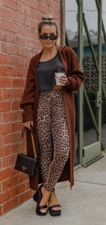 LEOPARD PRINT SKINNY PANTS