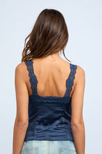 SATIN LACE STRAP TRIM CORSET STYLE BUSTIER TOP