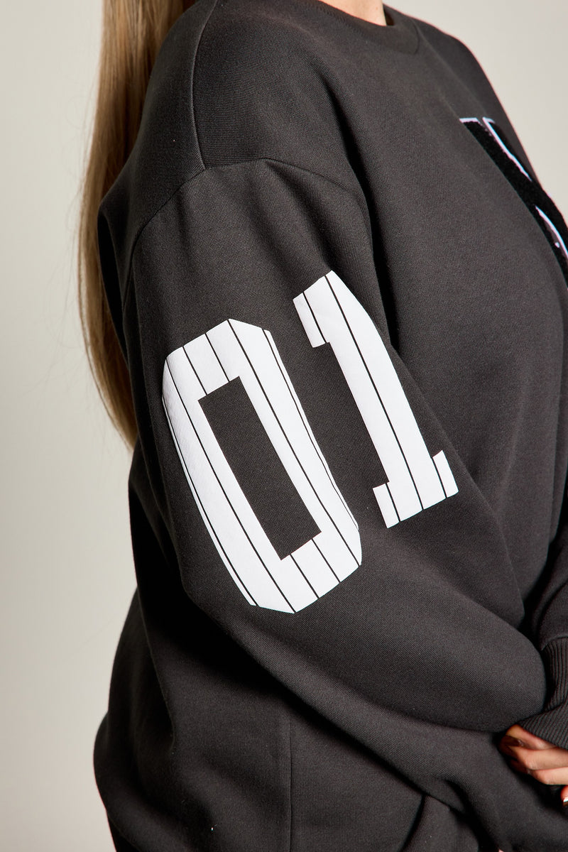 NY BASEBALL PUFF PRINT PATCH FLEECE