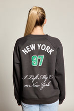 NEW YORK EMBROIDERY AND PUFF PRINT SWEATSHIRT