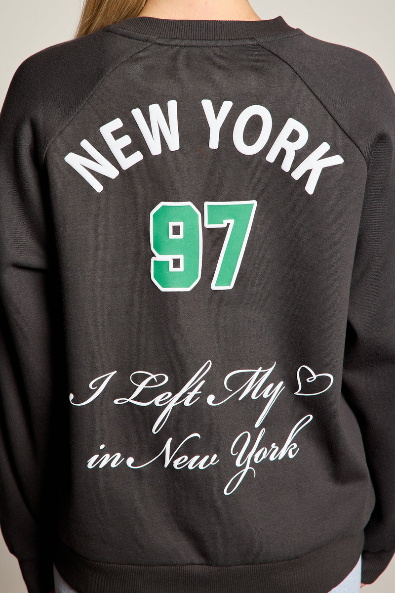 NEW YORK EMBROIDERY AND PUFF PRINT SWEATSHIRT