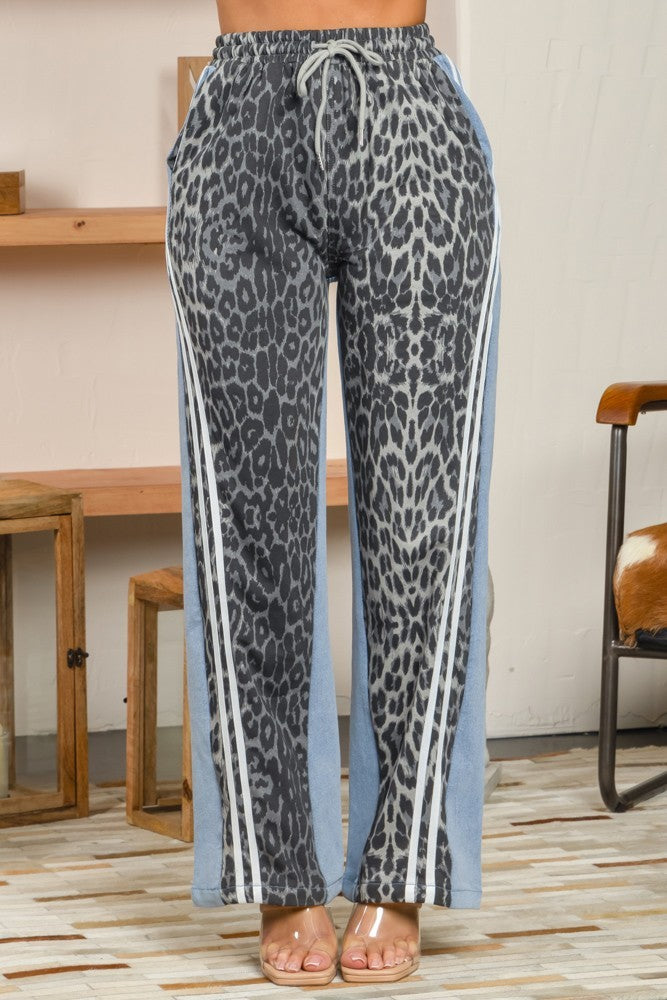 TRACK LEOPARD PRINT PANTS